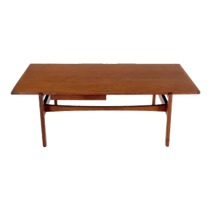 One Drawer Rectangle Shape Teak Danish Mid-Century Modern Coffee Table
