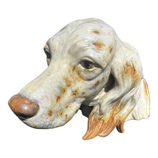 English Setter in Glazed Porcelain, Signed LLadro For Sale