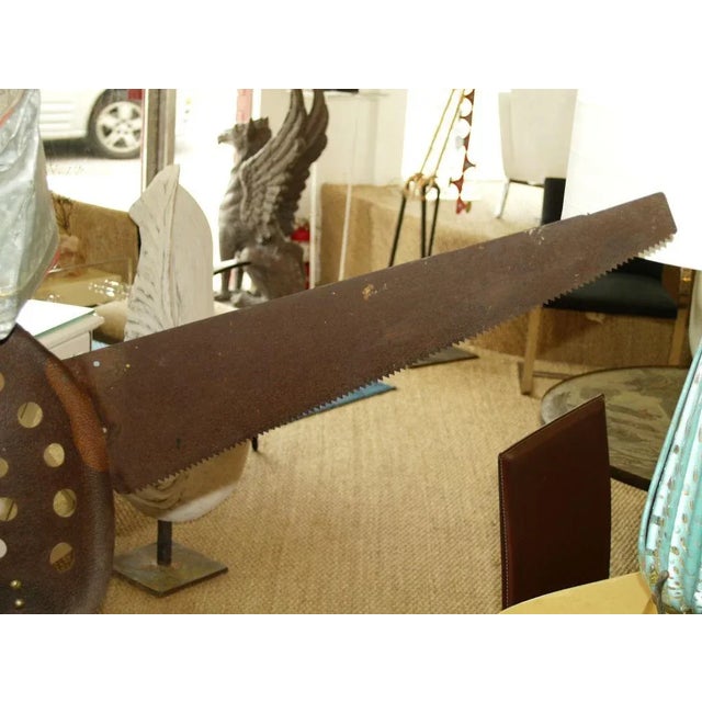 Brown 1989 Vintage Rustic Sculpture on Wooden Base For Sale - Image 8 of 10