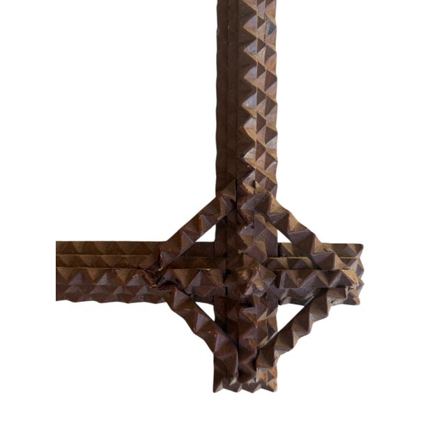 Rustic Tramp Art Frame Antique #2 For Sale - Image 3 of 7