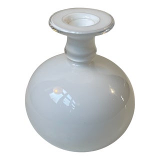 Modern Danish White Sirius Cased Glass Vase by Michael Bang for Holmegaard, 1980s For Sale