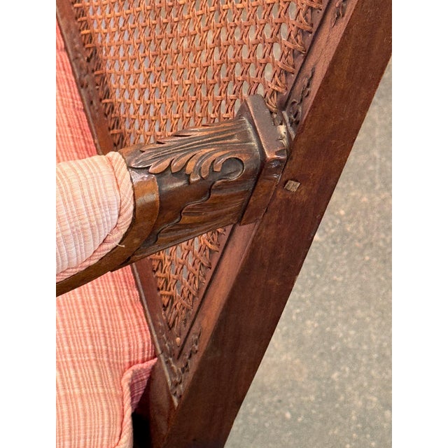 19th Century Pair of Carved French Walnut Armchairs With Caned Backs For Sale - Image 13 of 16