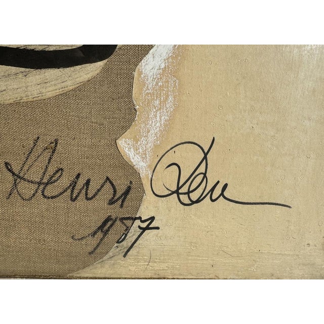 1980s Henri Ren, Expressionist Portrait, 1987, Oil For Sale - Image 5 of 10