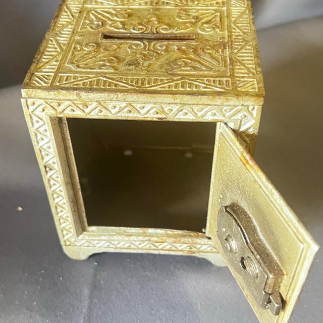 Antique 1888 Cast Iron Safe Bank J&e Stevens Security Deposit No 200 For Sale - Image 4 of 10