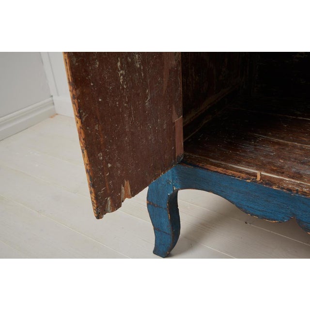 Small Antique Swedish Blue Folk Art Sideboard For Sale - Image 13 of 14