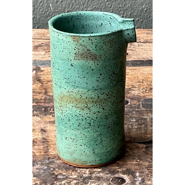 Vintage Green Spout Ceramic Vase For Sale - Image 14 of 15
