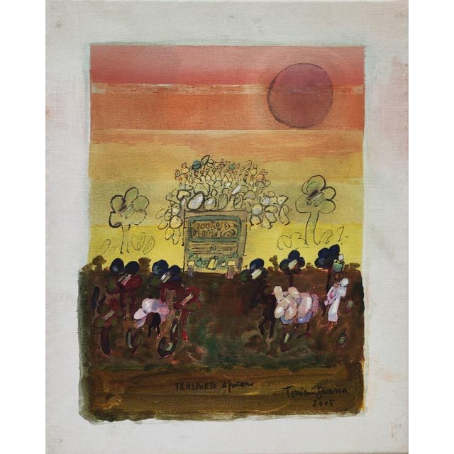 Tonino Guerra African Transport 2005 50x40 cm Mixed media on stretched canvas Signed and dated by the artist on the front...