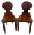 Antique Regency Carved Figured Mahogany Hall Chairs, 1830s, Set of 2 For Sale
