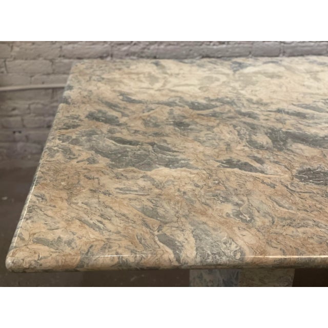 1980s Blue Gray Marble Vintage Postmodern Dining Table For Sale - Image 11 of 13