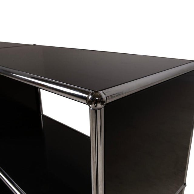 Metal and Black Chrome Sideboard with Hinged Door from USM Haller For Sale - Image 4 of 12