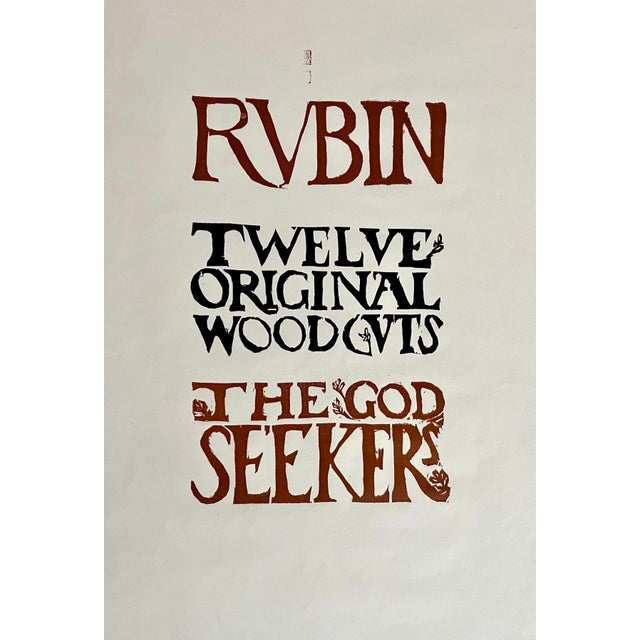 Reuven Rubin, Rare 1923 Cubist Reuven Rubin Woodcut Woodblock Print Israeli Hasidic Judaica For Sale - Image 13 of 13