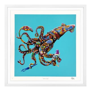 Louis Masai, Squiddly Diddly - Golden Tip-Off (Framed, Hand Finished Screen Print), 202 For Sale