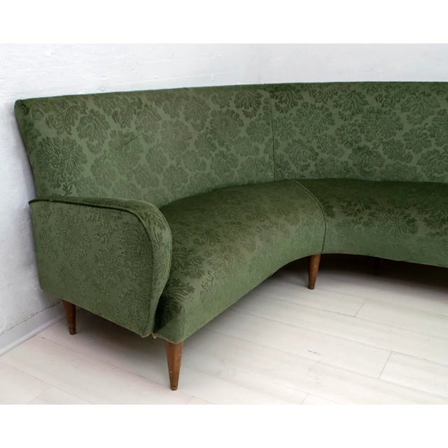 1950s Mid-Century Italian Velvet & Damask Sofa, 1950s For Sale - Image 5 of 12