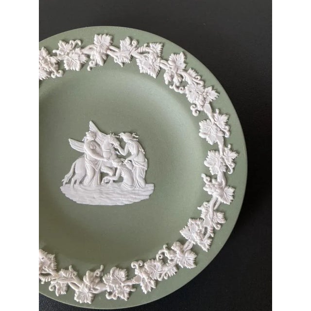 Green English Wedgwood Jasperware Sage Green Jewelry Dish With Neoclassical Horse Design For Sale - Image 8 of 12