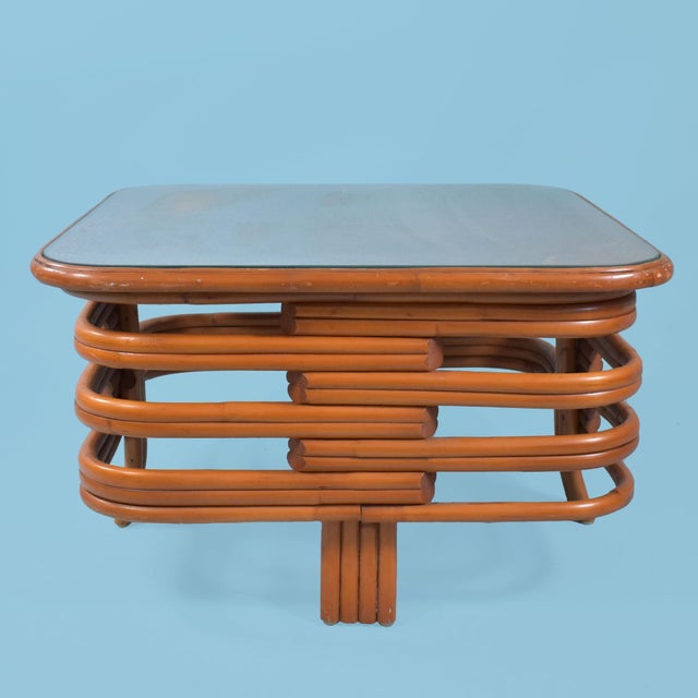 Paul Frankl Style Coffee Table in nice as found vintage condition. There are scuffs, scrapes, and wear to the finish. Wear...