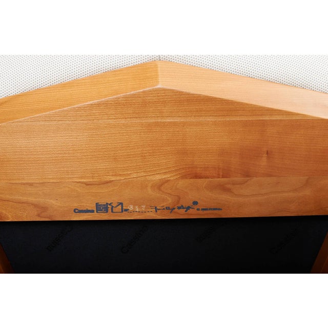 Taliesin Origami Chairs in Cherrywood and Fabric Upholstery by Frank Lloyd Wright for Cassina, 1986, Set of 2 For Sale - Image 15 of 16