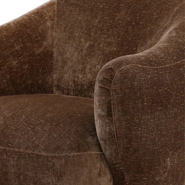 Milk Chocolate Velvet Accent Chair For Sale In Los Angeles - Image 6 of 6