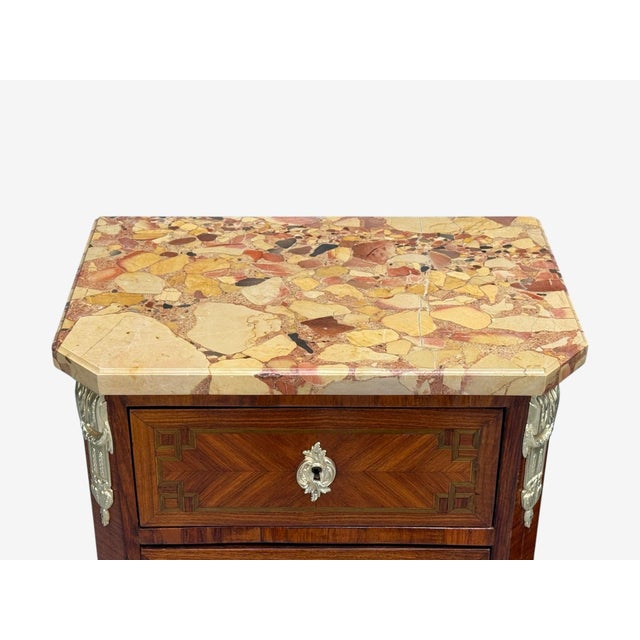 Louis XV Style, Tulipwood, Marquetry, Marble, Lingerie Chests, France, 1910s For Sale - Image 14 of 18