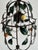 French painted-tole citrus chandelier by j.p. Ryckaert, produced circa 1980–1995. This uncommon single-light cage...