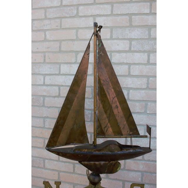 Vintage Copper Boat Weathervane For Sale In Chicago - Image 6 of 13
