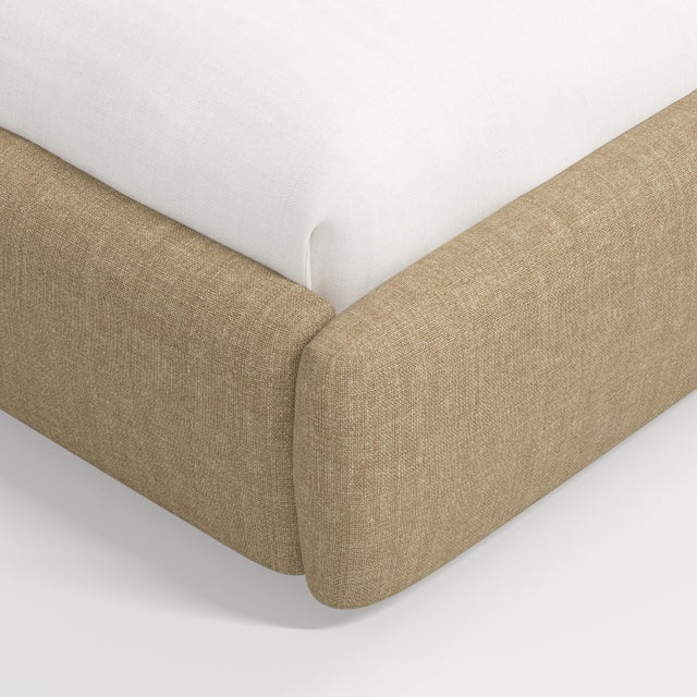 Transitional Stoffer Home x Cloth & Company Marisa Platform Bed in Relaxed Linen Burlap - California King For Sale - Image 3 of 6