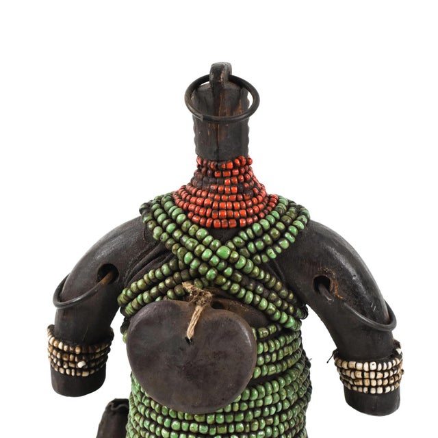 Wood Early 20th Century Namchi Namji Beaded Fertility Doll Cameroon For Sale - Image 7 of 7