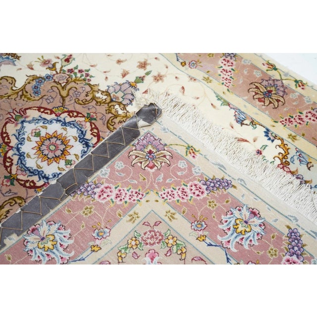 Extremely Fine Persian Tabriz Wool & Silk Rug 3'4'' X 5'2'' For Sale - Image 11 of 11