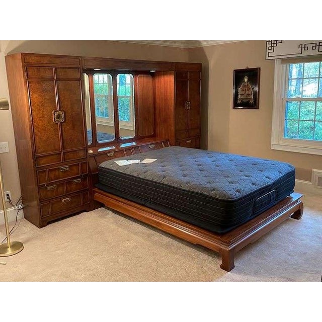 1980s Thomasville Modular Bed Set with Side Armoires Chairish