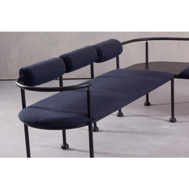 Vintage Steel and Fabric Bench, Italy, 1990s For Sale - Image 14 of 16
