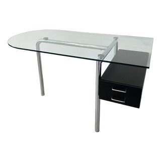 Postmodern Glass and Chrome Desk by Mirto Zocca for Halifax, 1980s For Sale
