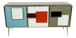Glass Door Sideboard, 1980s