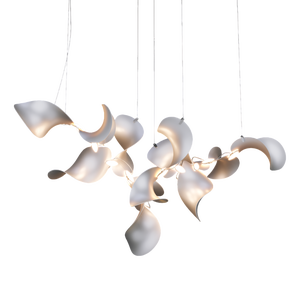 Dune 12 Cluster Chandelier with Silver Anodized Shades by Daniel Becker for Moss Objects