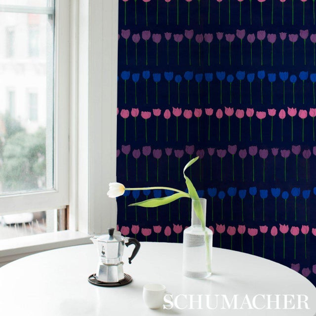 Mid-Century Modern Sample - Schumacher X Cristina Buckley Edie Wallpaper in Electric Jewel For Sale - Image 3 of 4