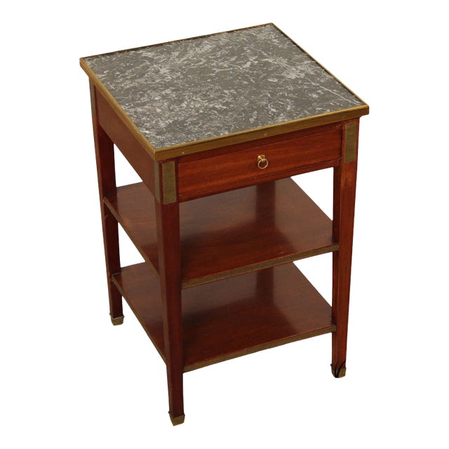Edward Garratt Directoire Style Mahogany Marble Top Side Table For Sale