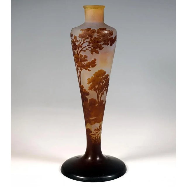Art Nouveau Cameo Vase with Seascape Decor from Émile Gallé, France, 1904, 1890s For Sale - Image 3 of 11
