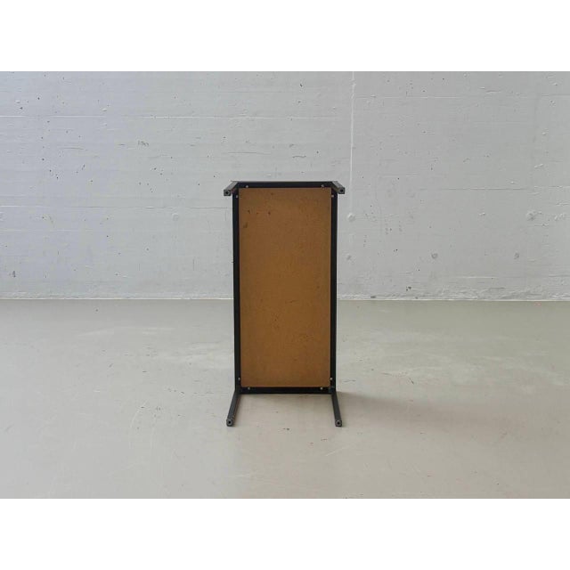 Vintage Minimalist Table in Wood Veneer with Steel Frame, 1980s For Sale - Image 6 of 16