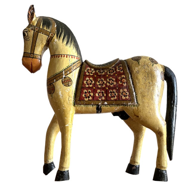Hand-Painted Wooden Horse For Sale