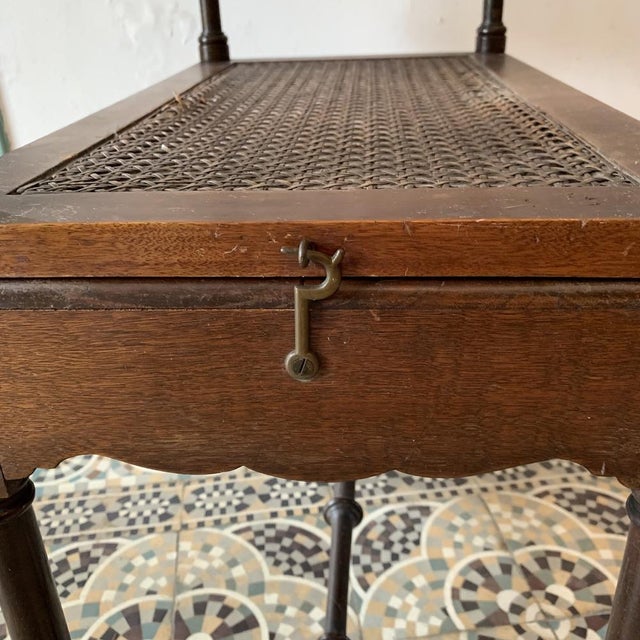 Antique Bench in Wood & Cane, 1890s For Sale - Image 12 of 16