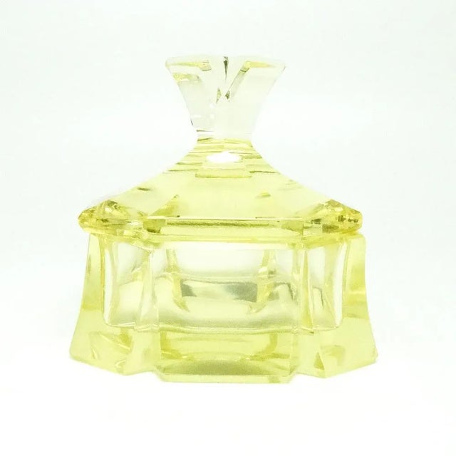 Yellow Art Deco Candyer from Moser, Czechoslovakia, 1930s For Sale - Image 8 of 13