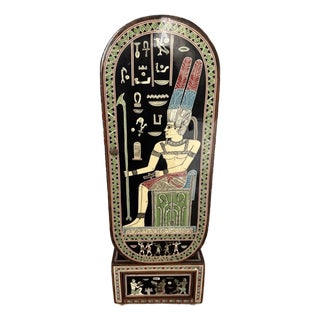 Egyptian Revival 1920s Mother of Pearl Inlay Table Top Jewelry Box For Sale
