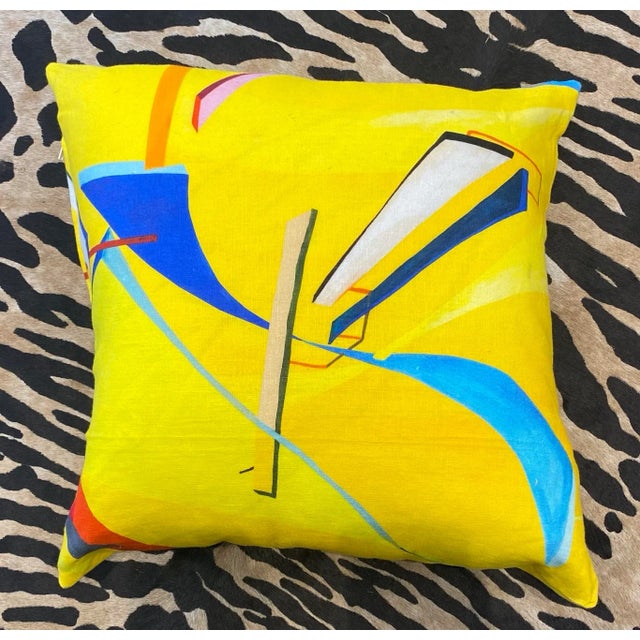 Contemporary Yellow Voutsa Pillow Covers- Set of 2 For Sale - Image 4 of 6