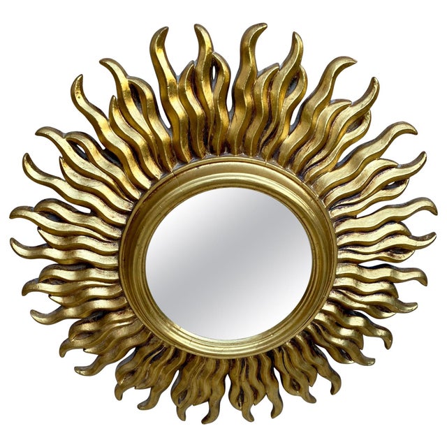 Mid-Century French Sunburst Mirror in Gold, 1950s For Sale - Image 15 of 18