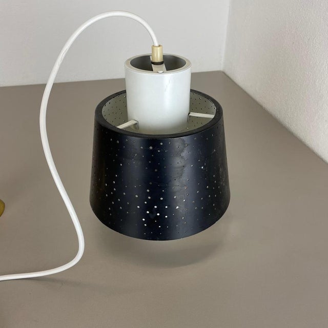Black Modernist Space Age Hanging Light attributed to Ernest Igl for Hillebrand Lights, 1960s For Sale - Image 8 of 18