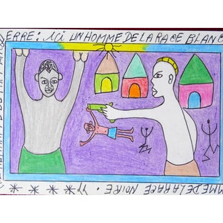 Frédéric Bruly Bouabré, Figures, 2009, Ink and Coloured Pencil Drawing For Sale