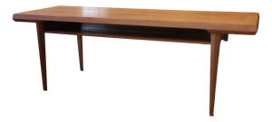 Danish Teak Coffee Table with Magazine Rack, 1960s