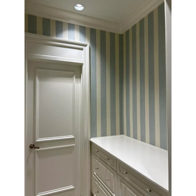 Paper Pierre Frey Gisors Striped Wallpaper in Blue Bp309002 For Sale - Image 7 of 7