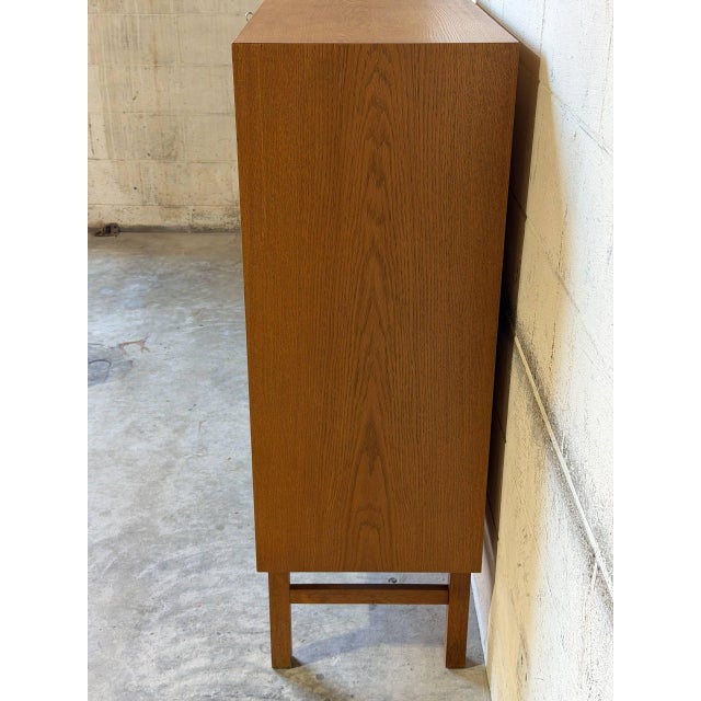 Oak High Dresser by Holger Jensen for FDB Møbler Danish Mid-Century Modern 1960s For Sale In Los Angeles - Image 6 of 12
