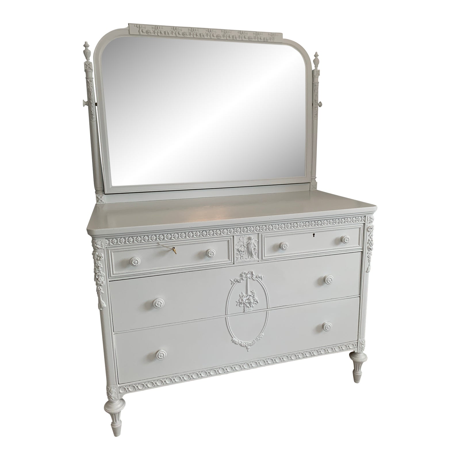 white christmas dresses Oak Park Cross Bar 7 Drawer Dresser & Mirror