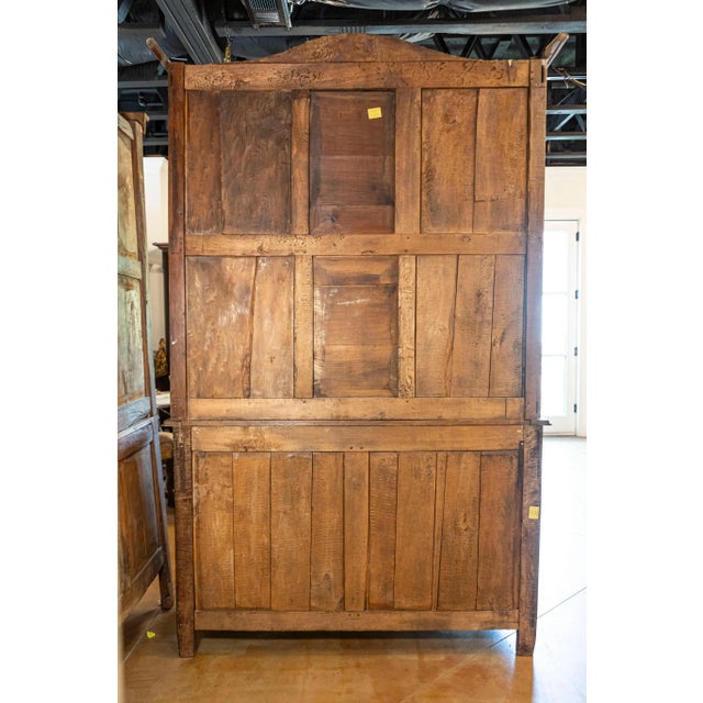 Brown French Louis XV Period 1750s Cherry Buffet à Deux-Corps with C-Scroll Motifs For Sale - Image 8 of 11
