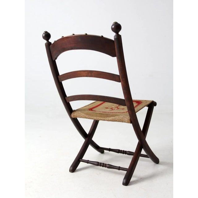 Late 19th Century Antique Victorian Folding Camp Chair For Sale - Image 5 of 12